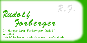 rudolf forberger business card